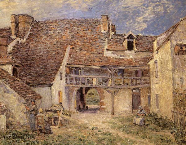 Alfred Sisley Courtyard of Farm at St-Mammes